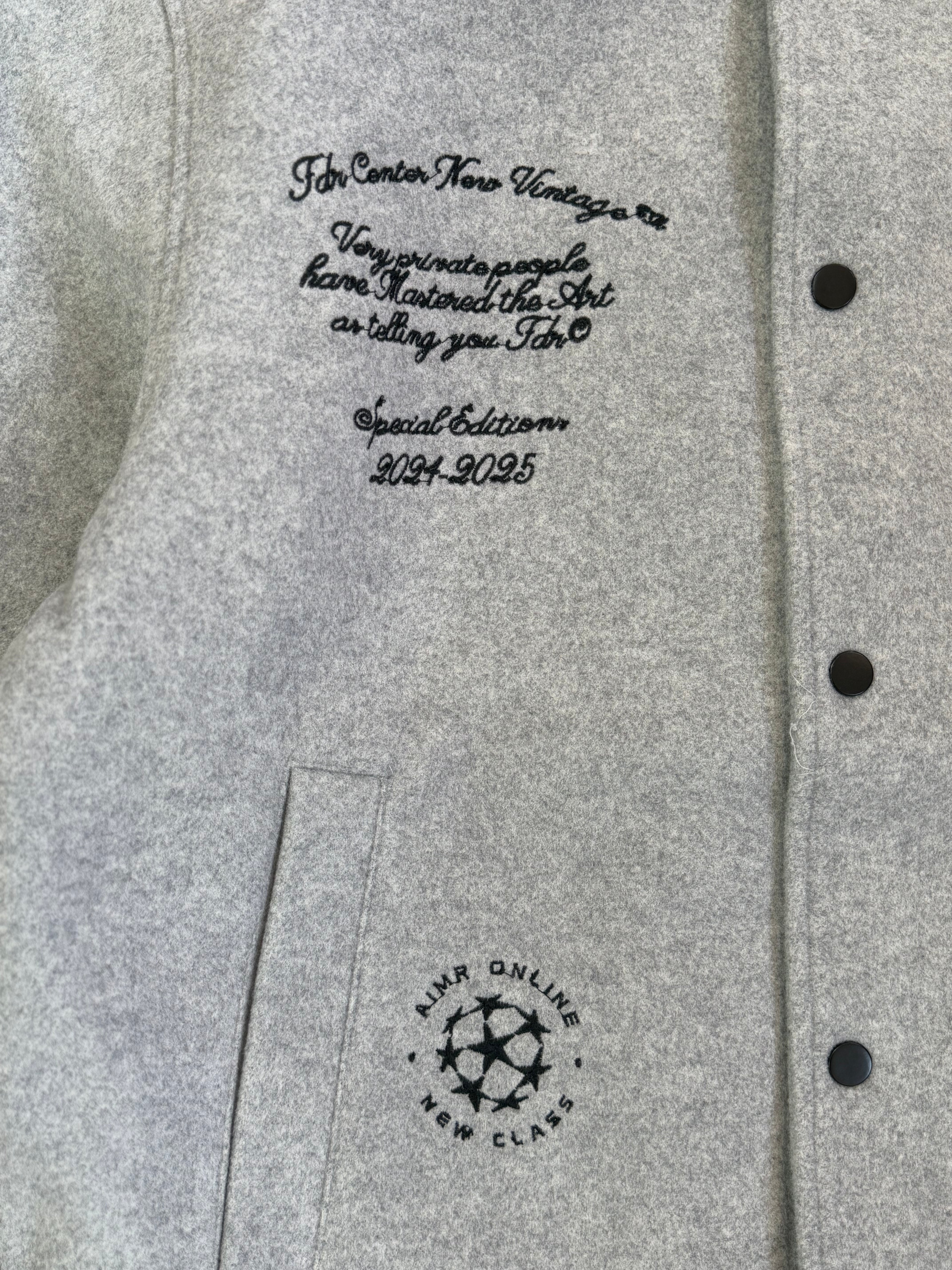 Grey Varsity Embroidered Jacket