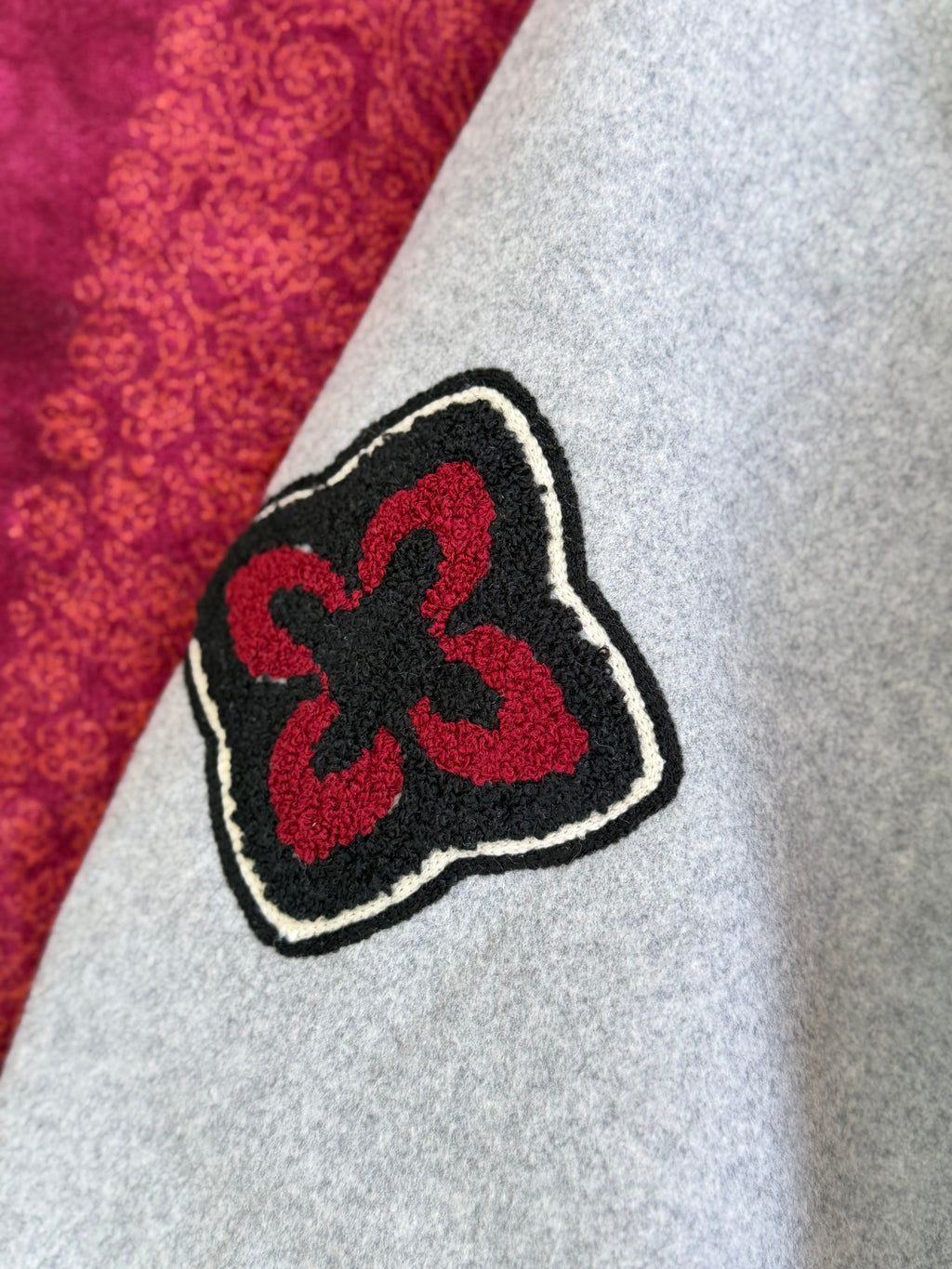 Grey Varsity Embroidered Jacket