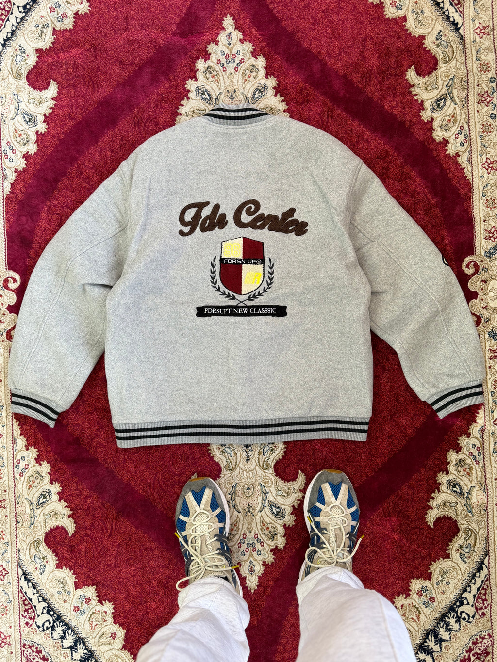 Grey Varsity Embroidered Jacket