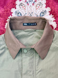 ZARA Lightweight Coach Jacket – Sage Green