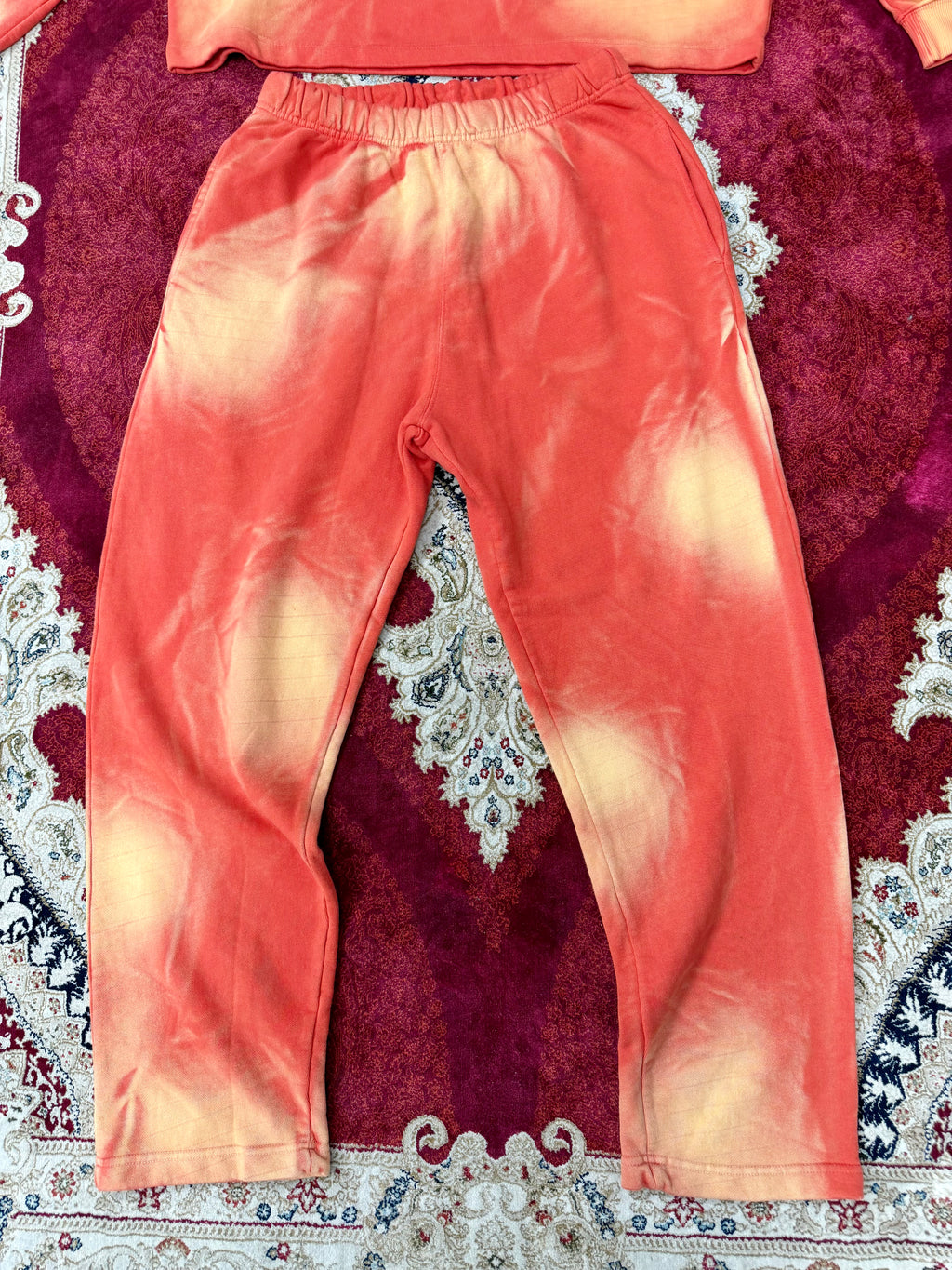 STONEWASHED ORANGE HOODIE AND JOGGER MATCHING SET