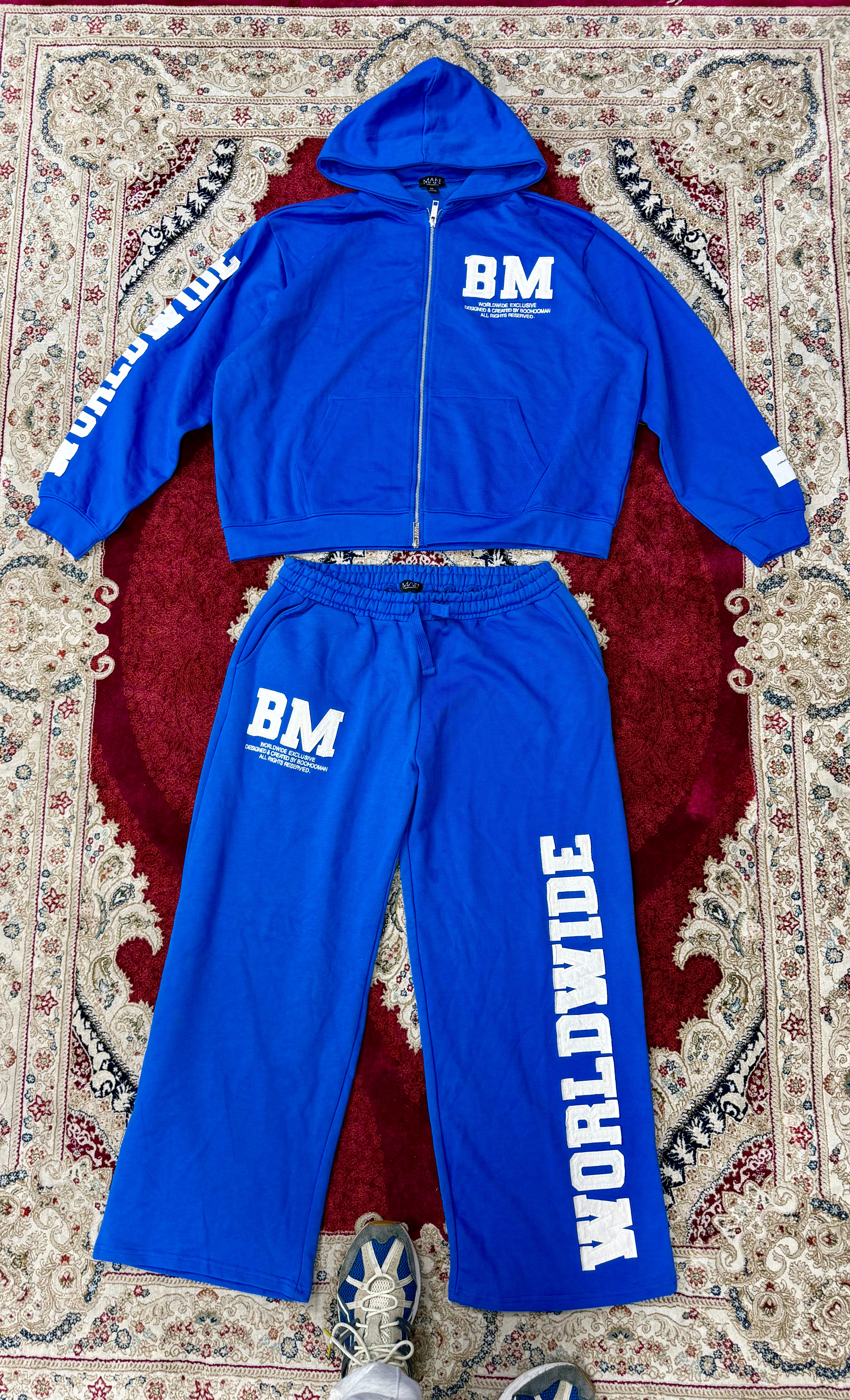 BoohooMAN BM Blue Tracksuit Set – Hoodie & Sweatpants