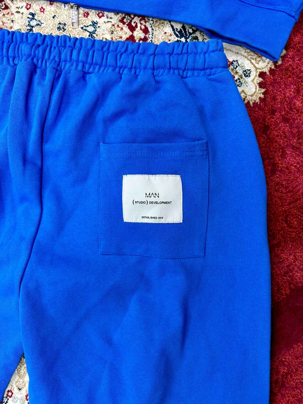 BoohooMAN BM Blue Tracksuit Set – Hoodie & Sweatpants