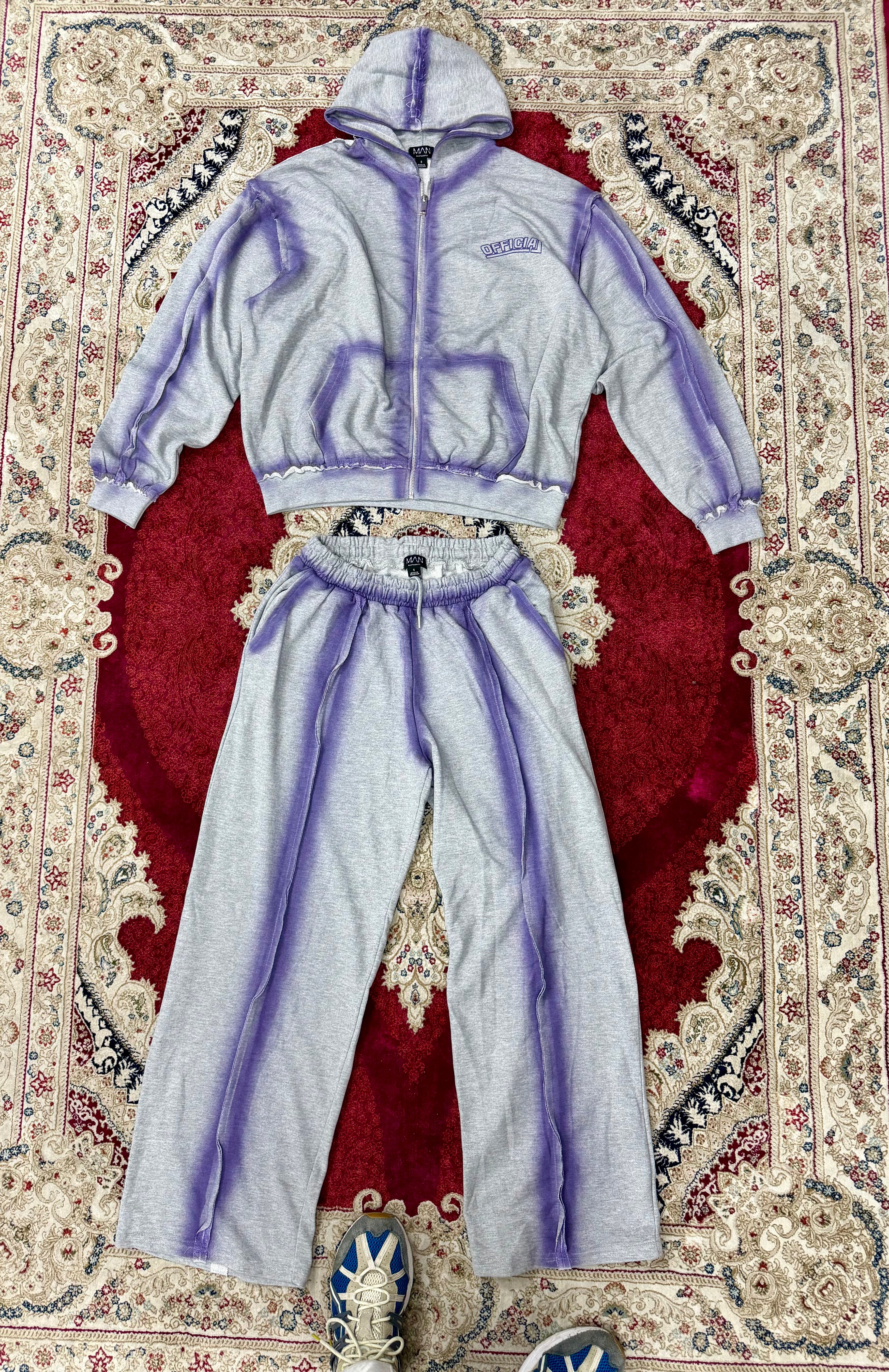 Official Fade Tracksuit Set – Grey/Purple Edition