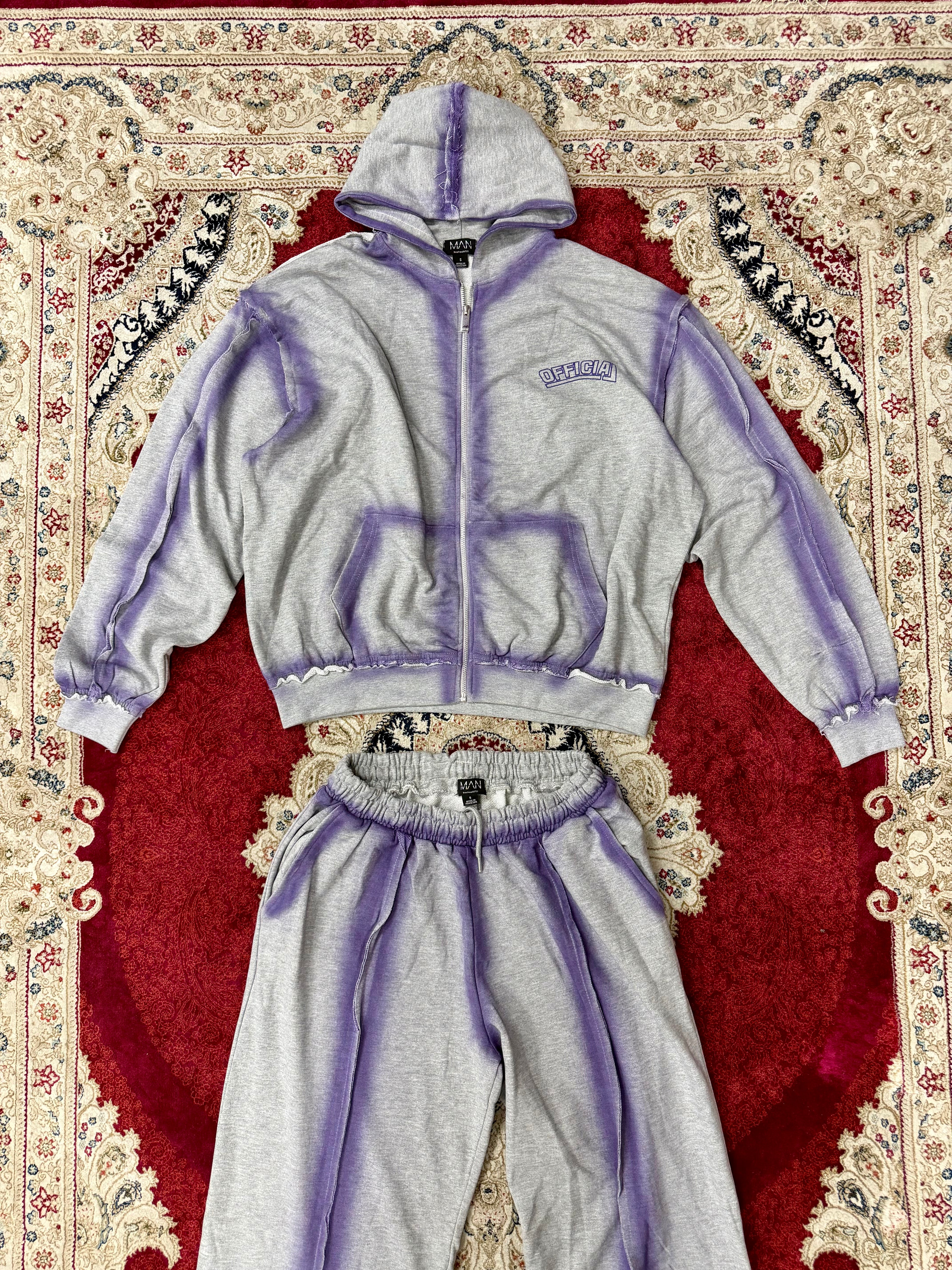 Official Fade Tracksuit Set – Grey/Purple Edition