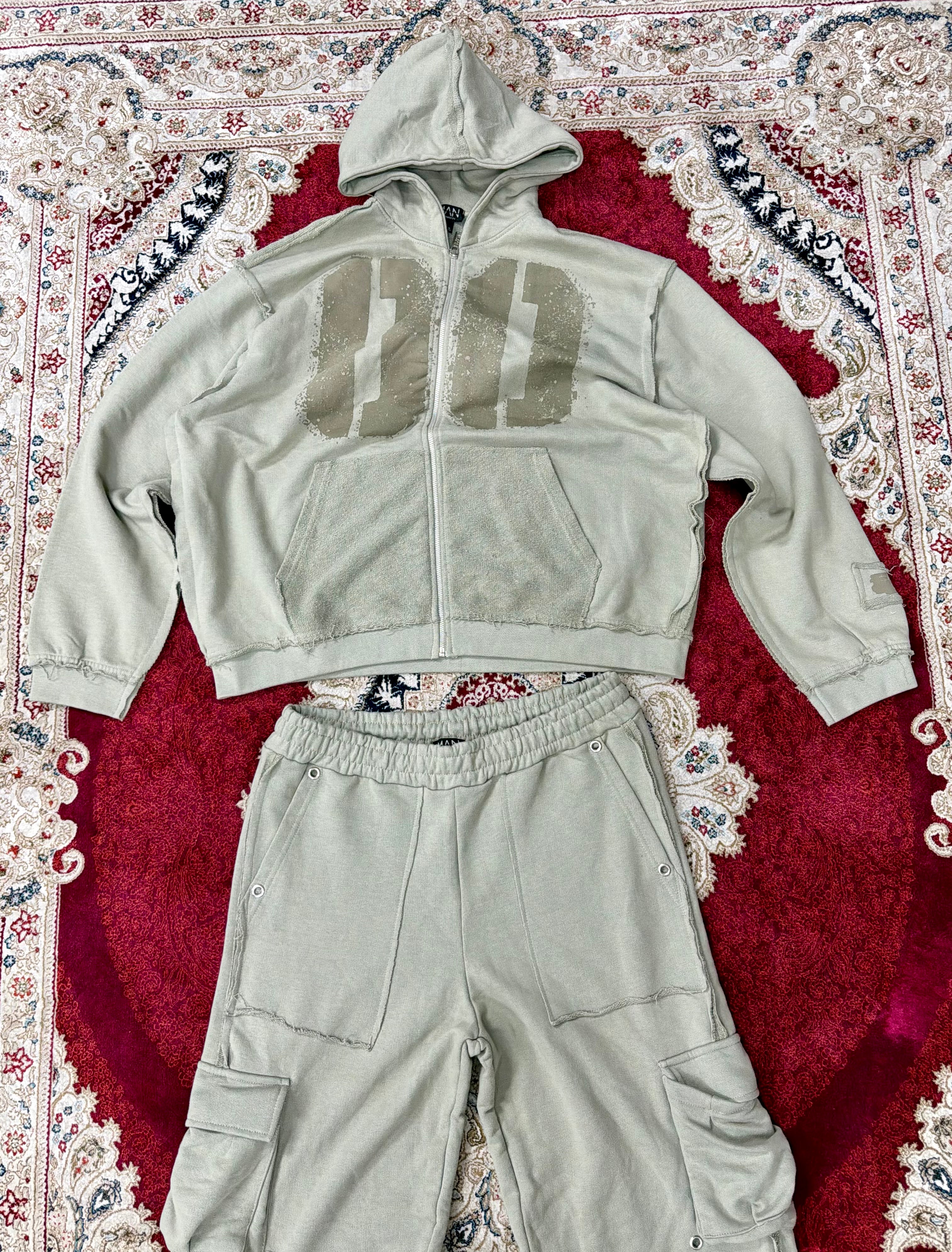 00 Utility Cargo Tracksuit Set – Olive