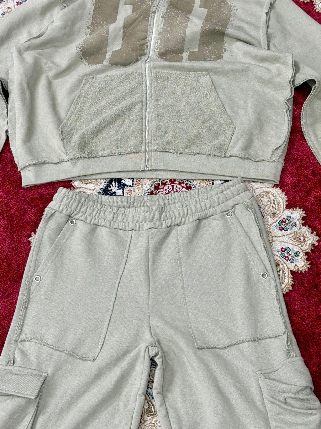 00 Utility Cargo Tracksuit Set – Olive