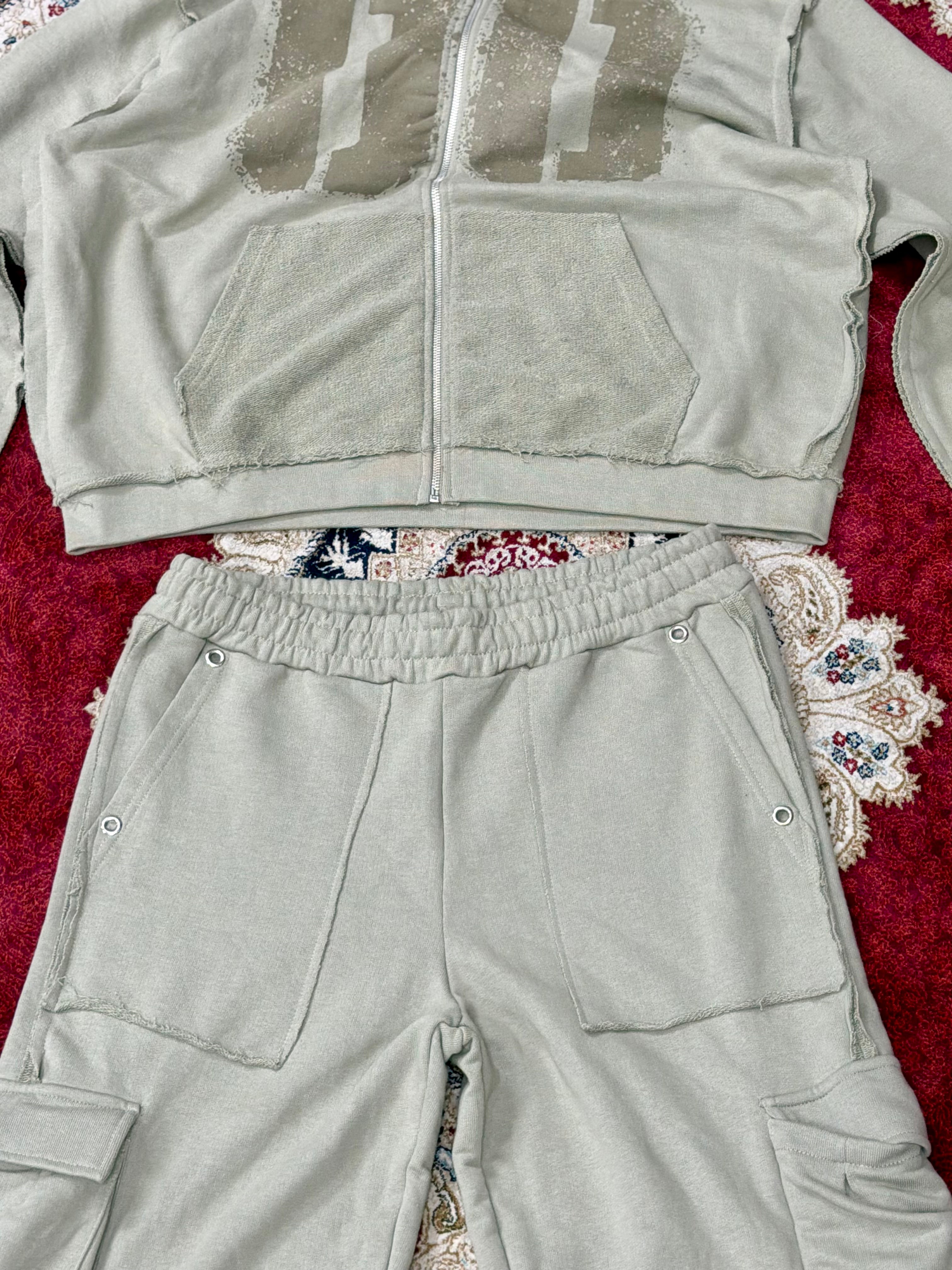 00 Utility Cargo Tracksuit Set – Olive