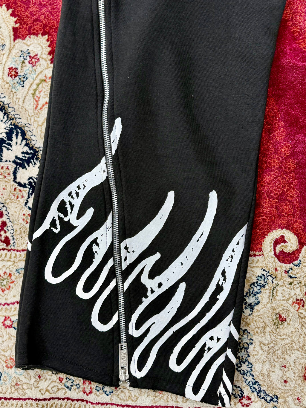 Black Graphic Zip-Up Tracksuit Set