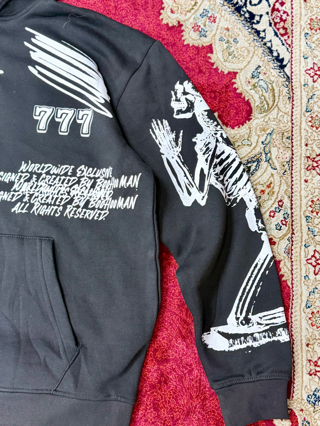 Black Graphic Zip-Up Tracksuit Set