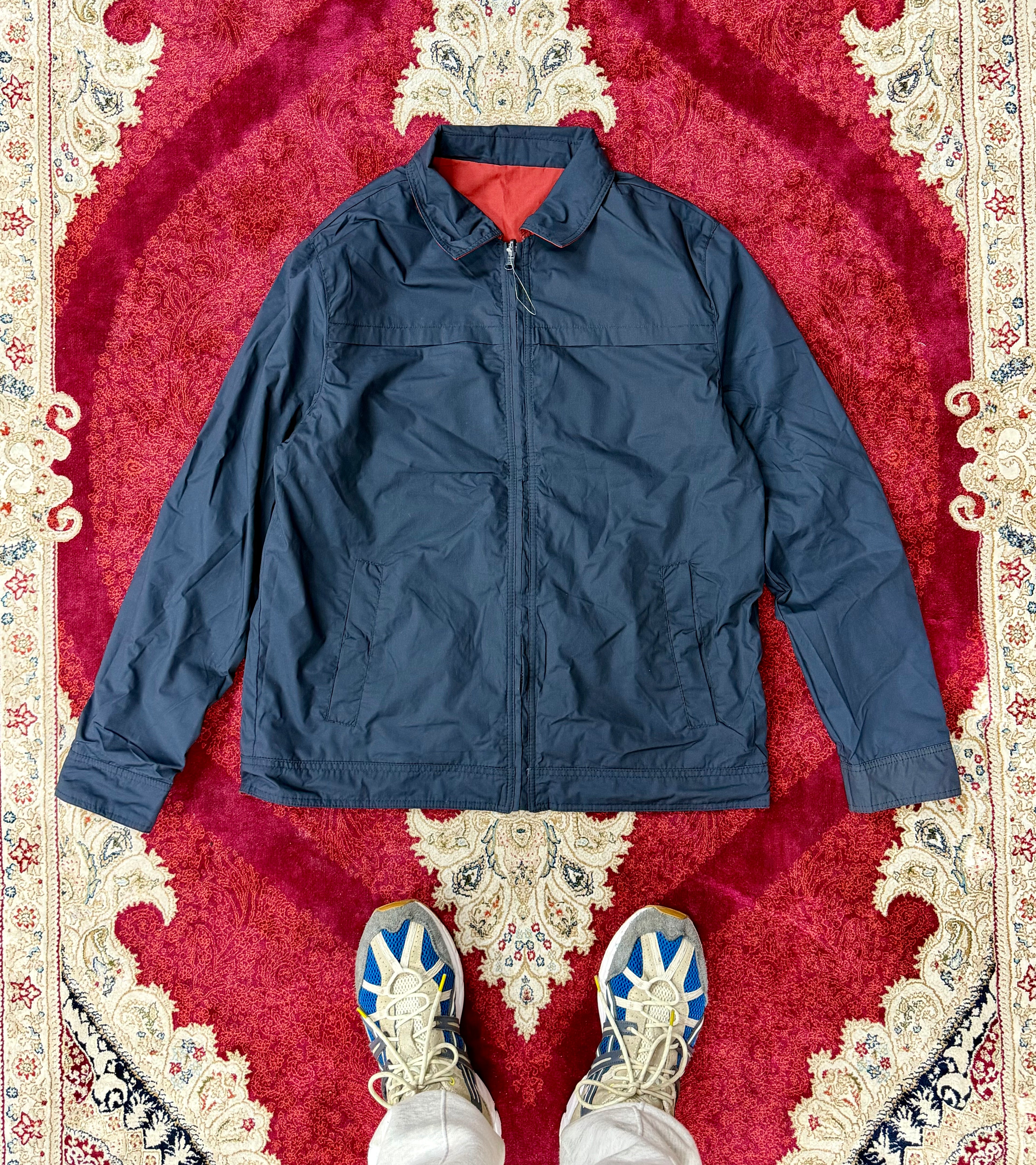 Reversible Navy & Red Lightweight Jacket – 2-in-1 Utility Jacket