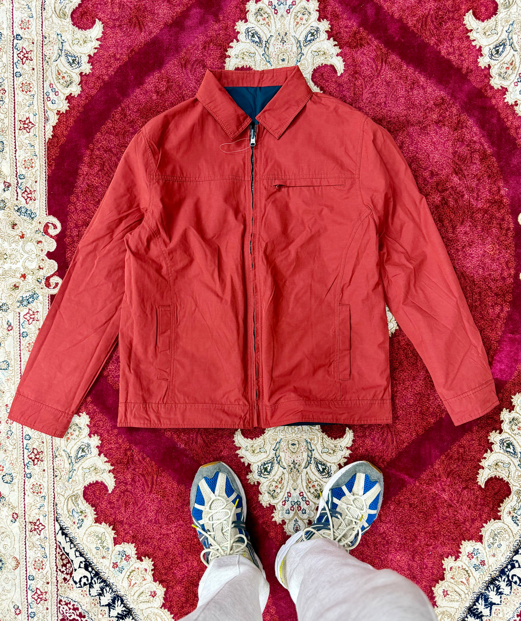 Reversible Navy & Red Lightweight Jacket – 2-in-1 Utility Jacket