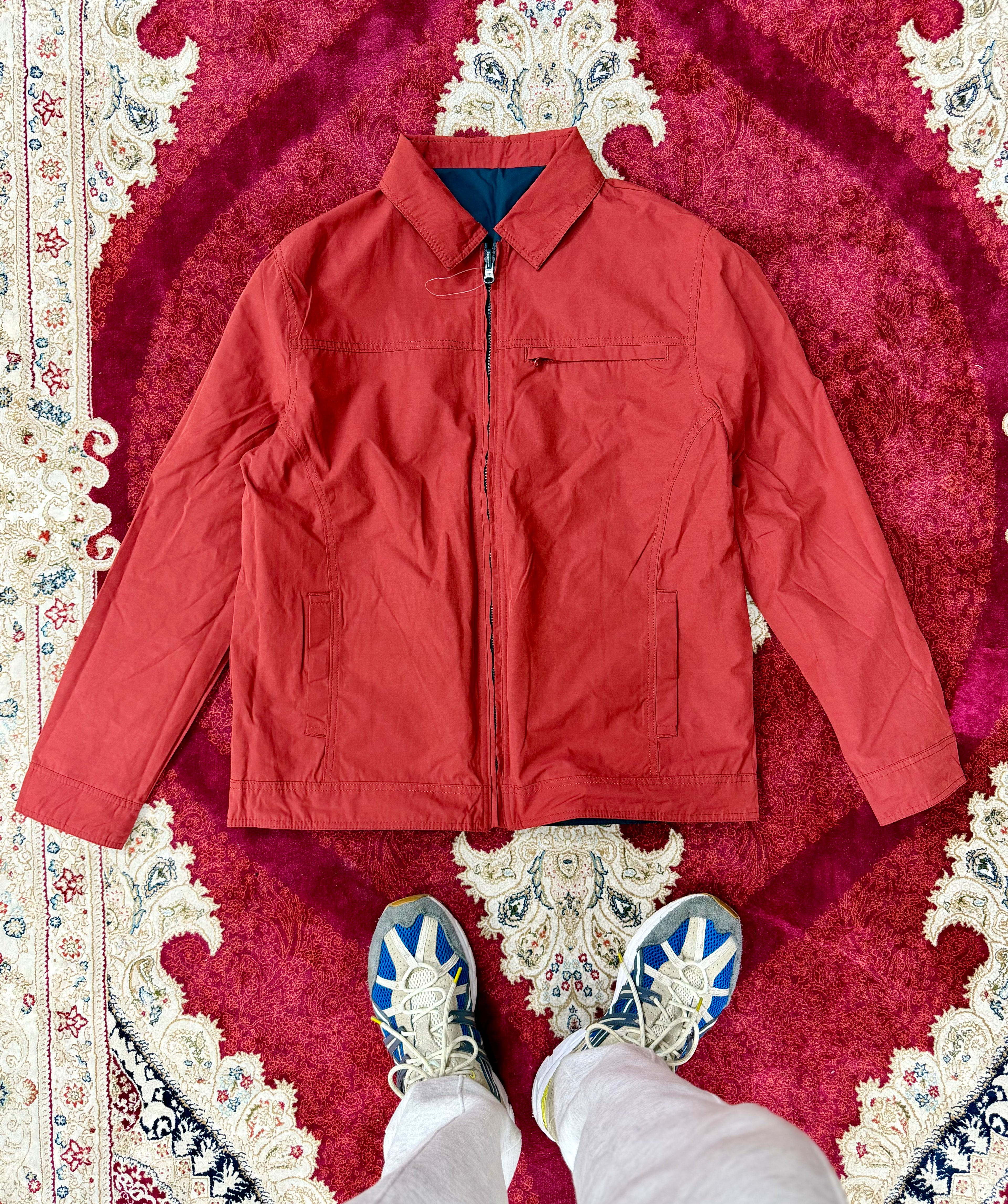 Reversible Navy & Red Lightweight Jacket – 2-in-1 Utility Jacket