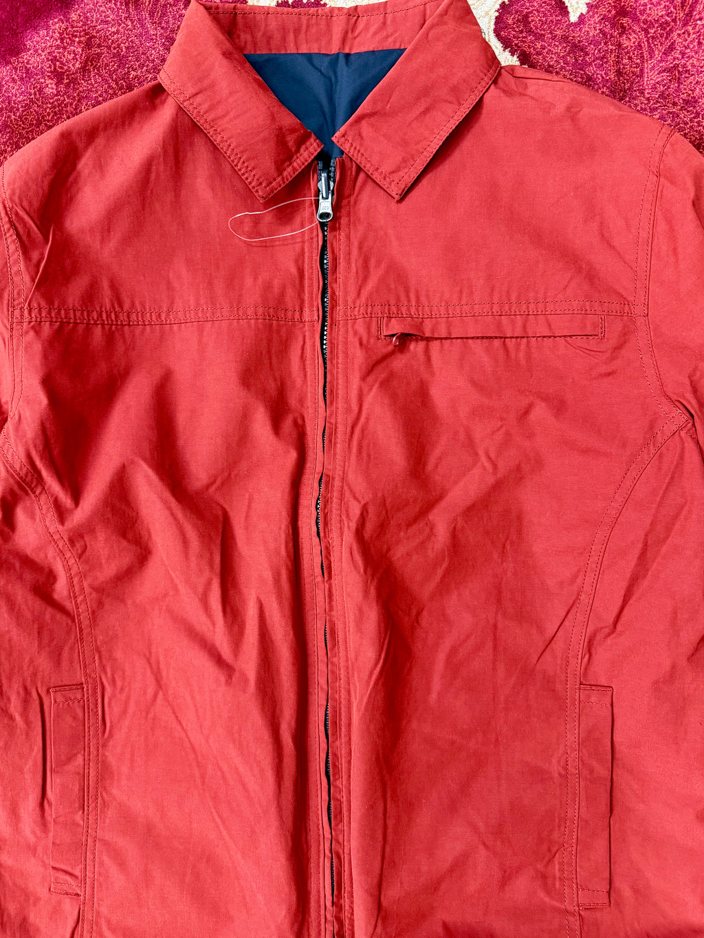Reversible Navy & Red Lightweight Jacket – 2-in-1 Utility Jacket