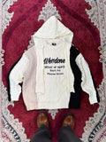 WE11DONE Layered Cable Knit Hoodie Sweater – Multi Panel Cream