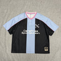 CareFree Sports Union Striped Jersey T-Shirt – Black & Blue Streetwear Tee