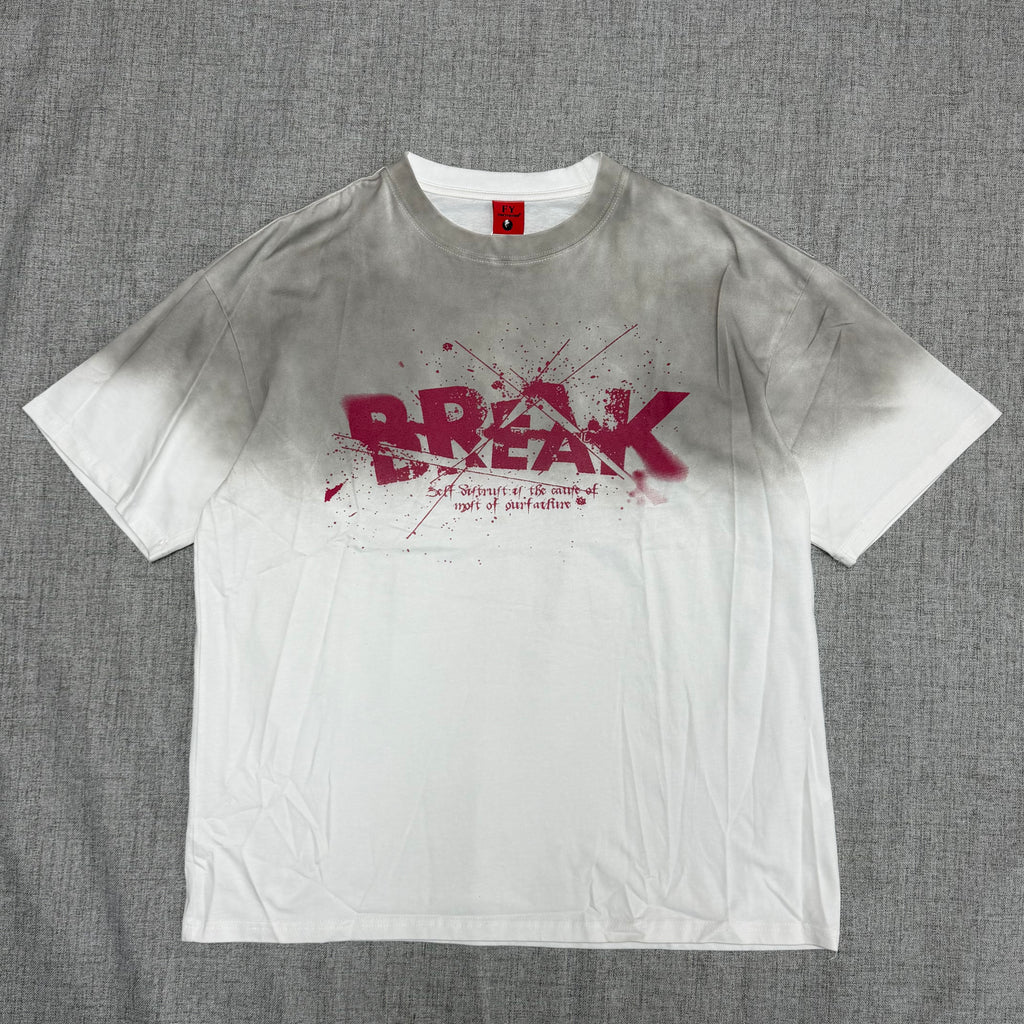 White Fade “Break Team” Graphic T-Shirt – Streetwear Statement Tee