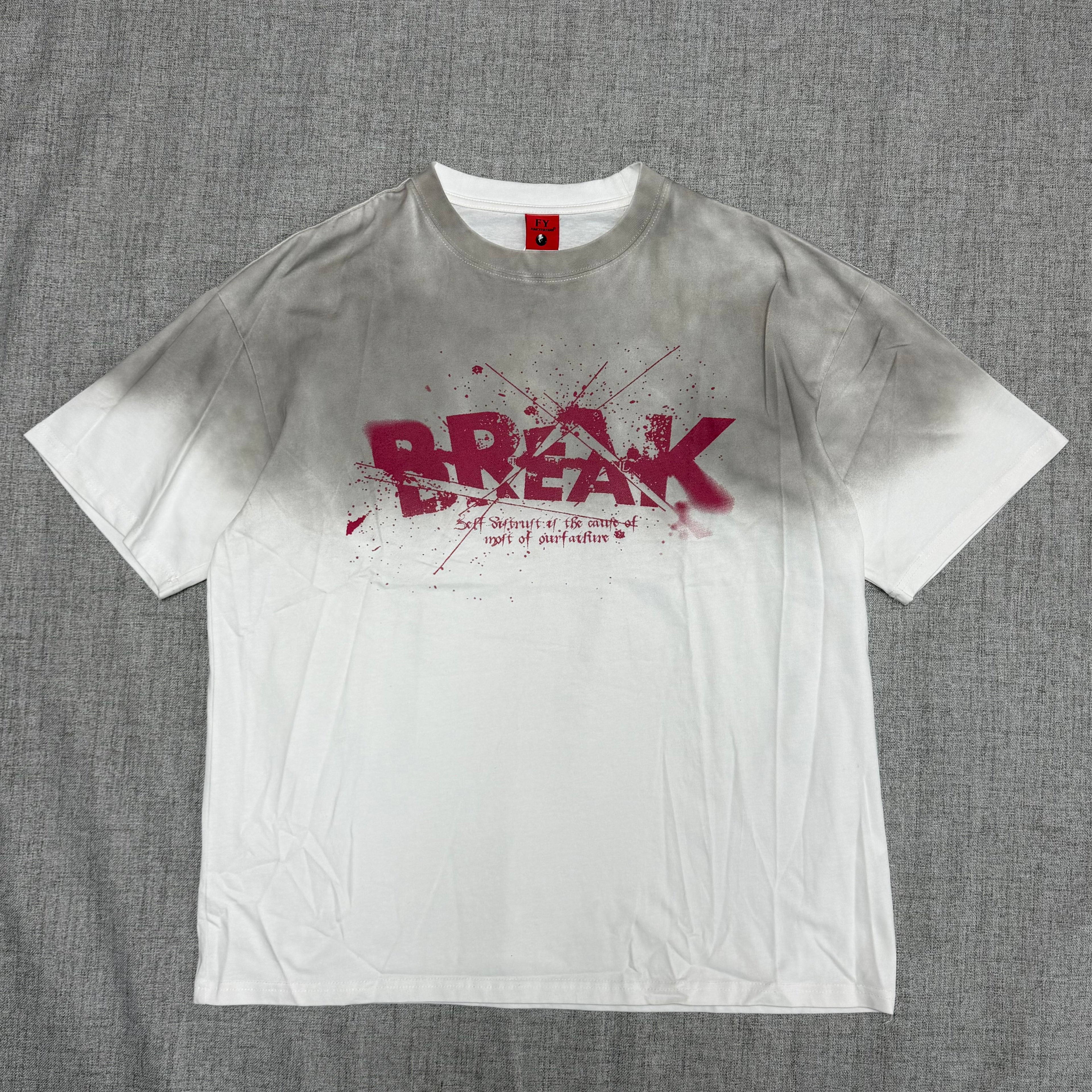 White Fade “Break Team” Graphic T-Shirt – Streetwear Statement Tee