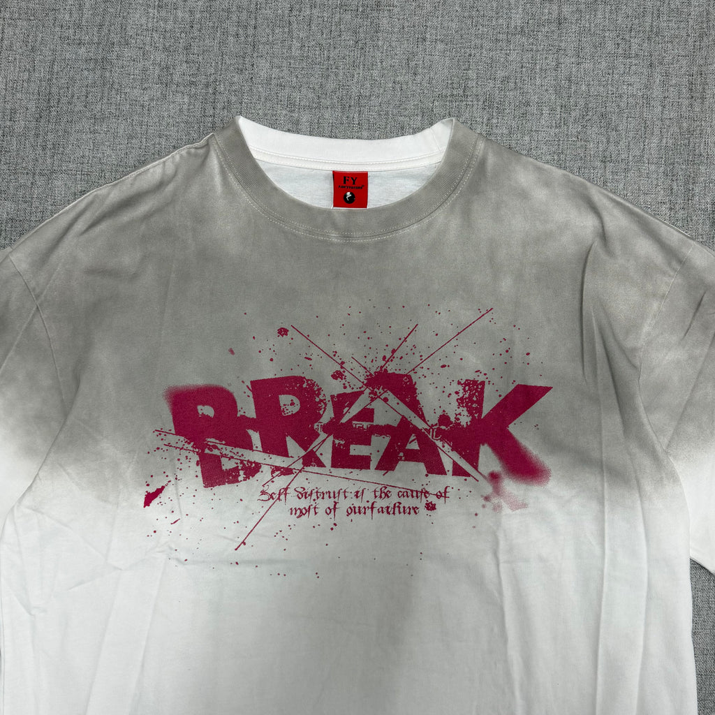 White Fade “Break Team” Graphic T-Shirt – Streetwear Statement Tee