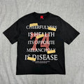 Black “74 Cheerfulness” Graphic T-Shirt – Statement Streetwear Tee