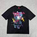 Fundamentally Graphic T-Shirt – Washed Black Cartoon Streetwear Tee