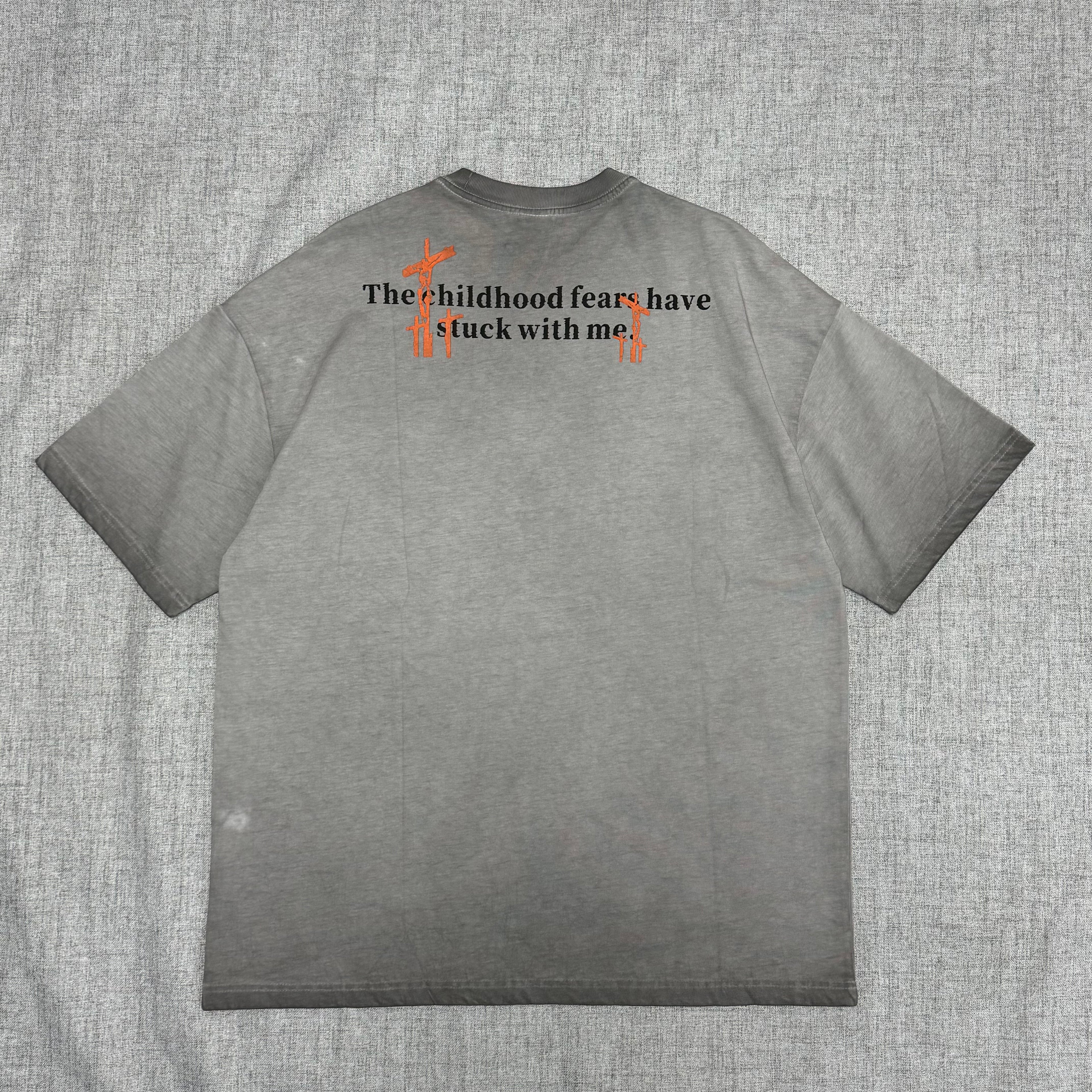 Grey “Throne” Graphic T-Shirt – Vintage Wash Streetwear Tee