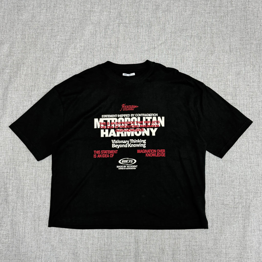 Black “Motion Harmony” Graphic T-Shirt – Statement Streetwear Tee