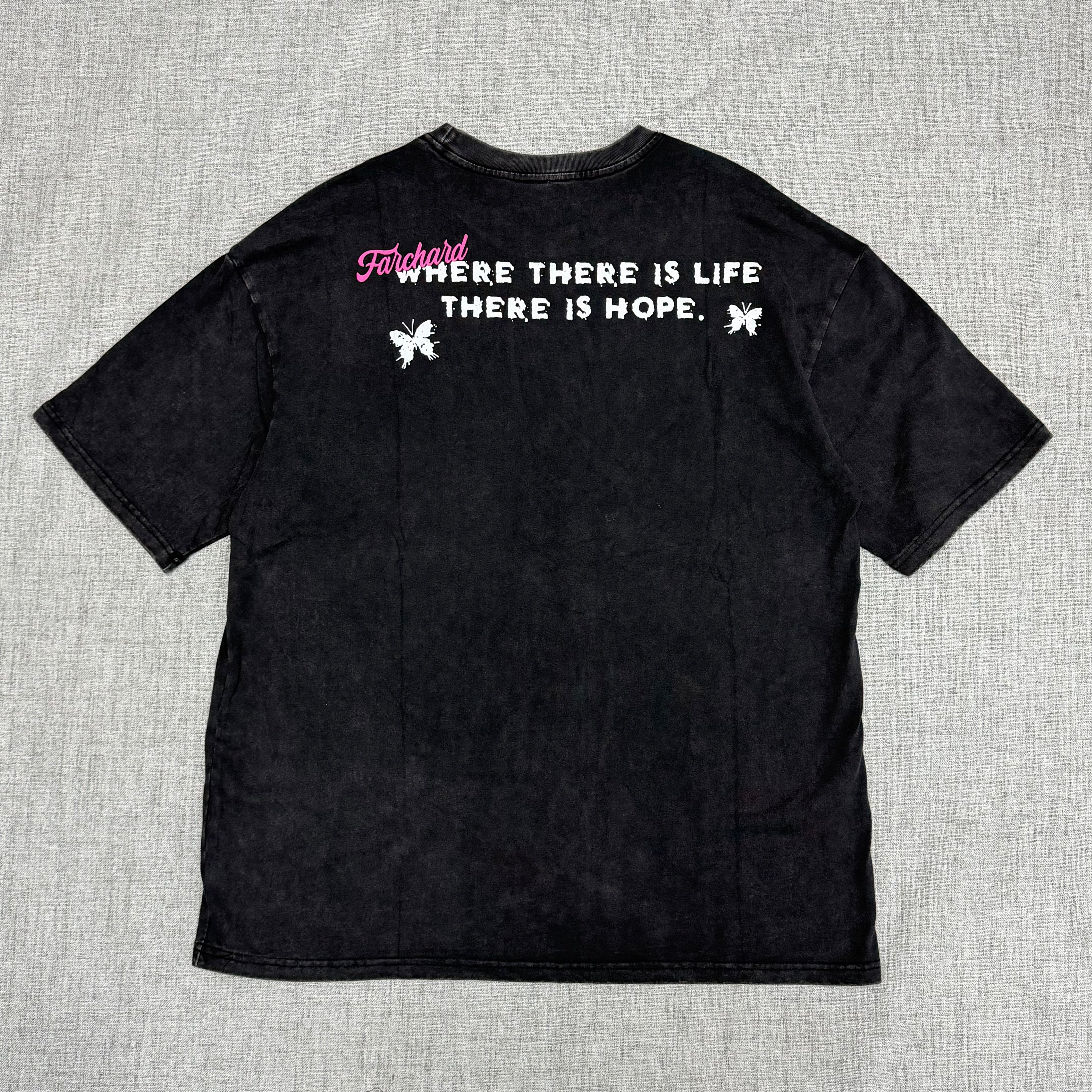 Black “Hope Sense” Butterfly Graphic T-Shirt – Pink Streetwear Tee
