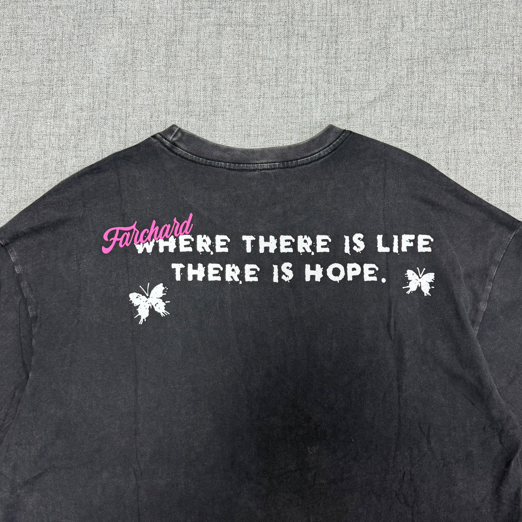 Black “Hope Sense” Butterfly Graphic T-Shirt – Pink Streetwear Tee