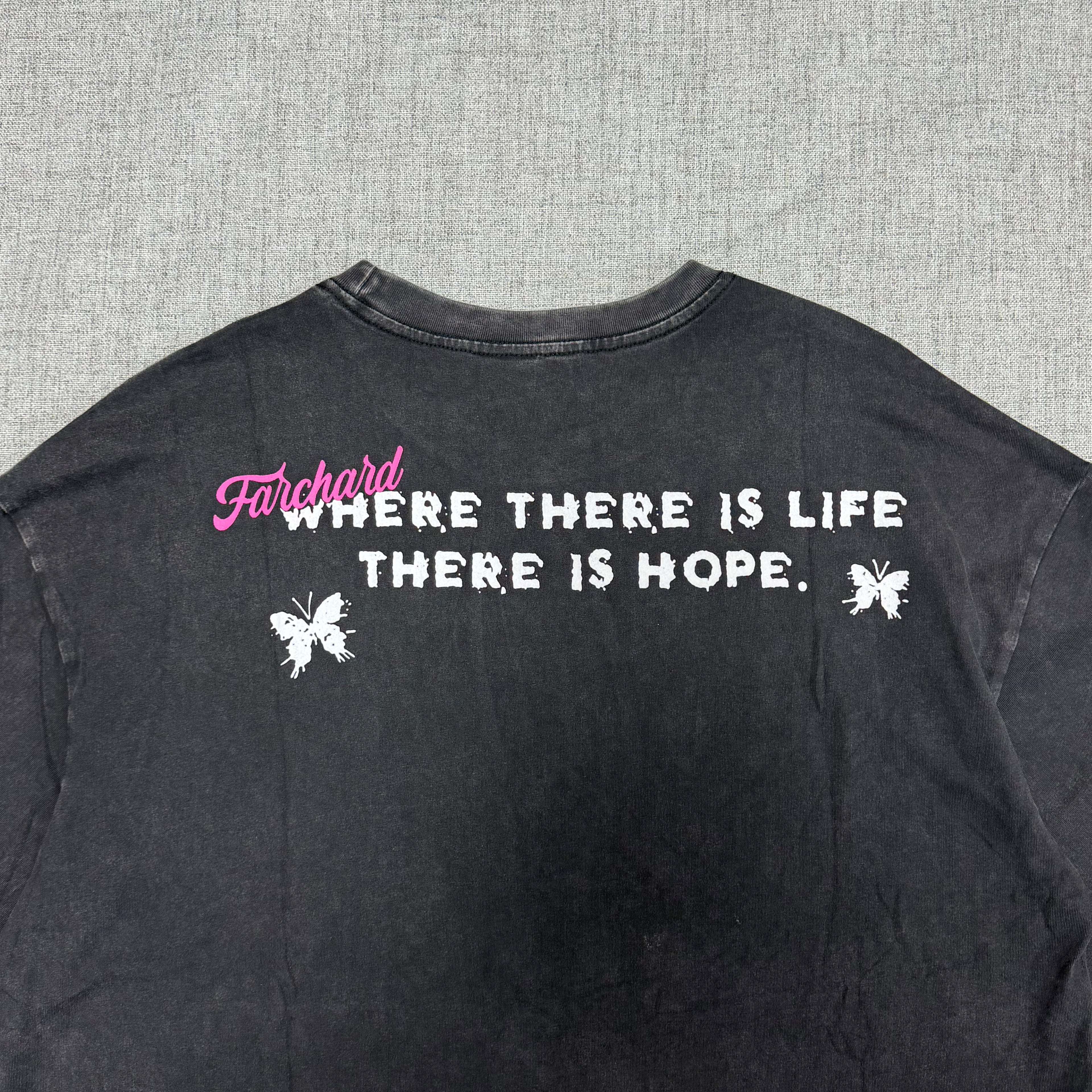 Black “Hope Sense” Butterfly Graphic T-Shirt – Pink Streetwear Tee