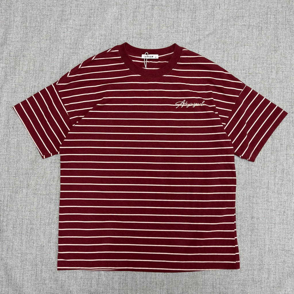 Red & White Striped T-Shirt – Minimal Streetwear Essential Tee