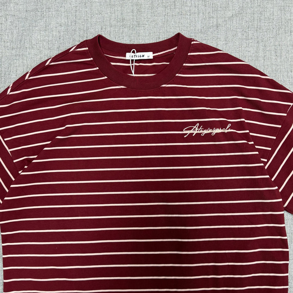 Red & White Striped T-Shirt – Minimal Streetwear Essential Tee