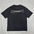 Black Floral Back Print T-Shirt – Vintage Rose Streetwear Tee