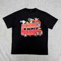 Black Cartoon Bus Graphic T-Shirt – Artistic Streetwear Tee