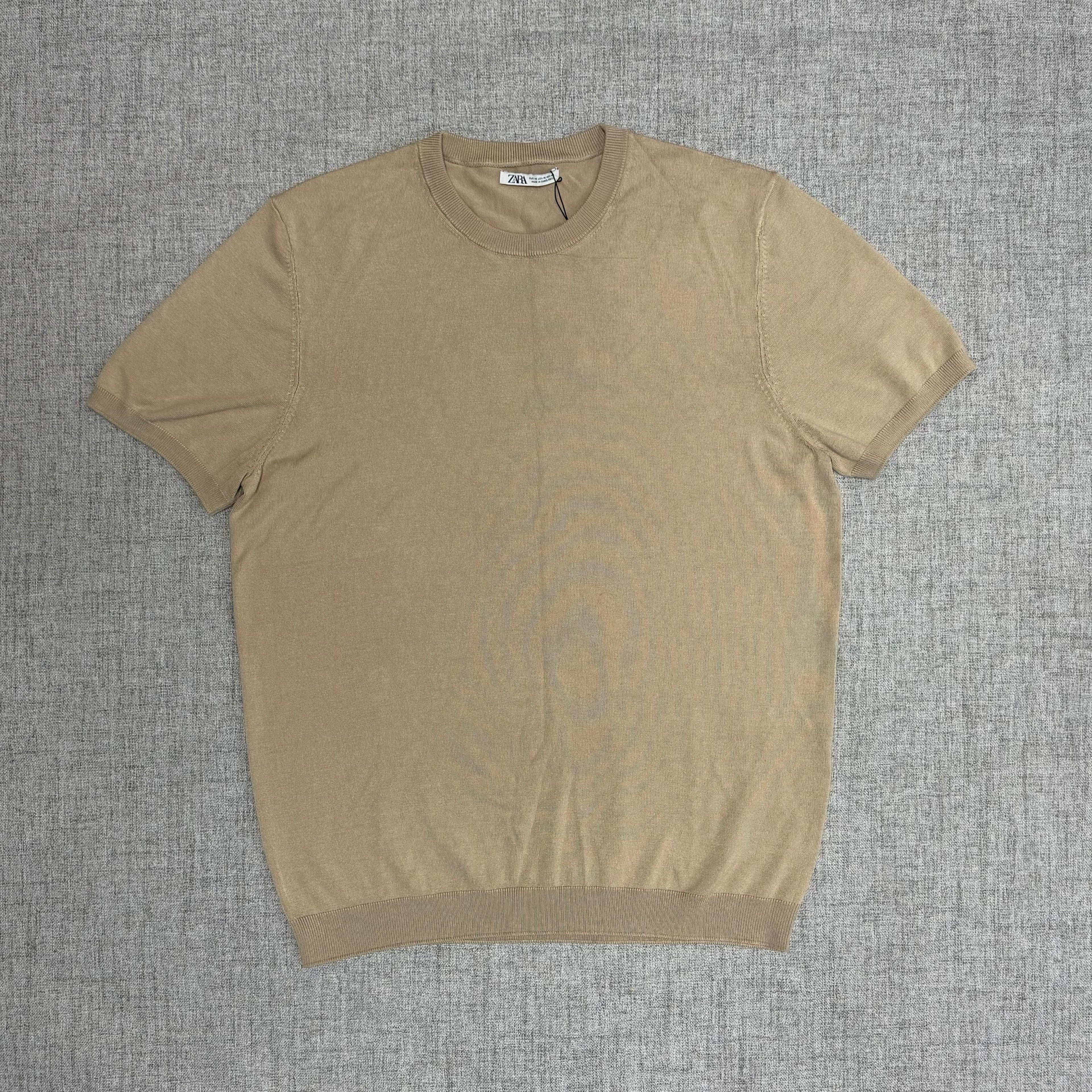 Beige Knit T-Shirt – Premium Minimal Essential