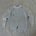 Distressed Knit Sweater – Grey Streetwear Pullover