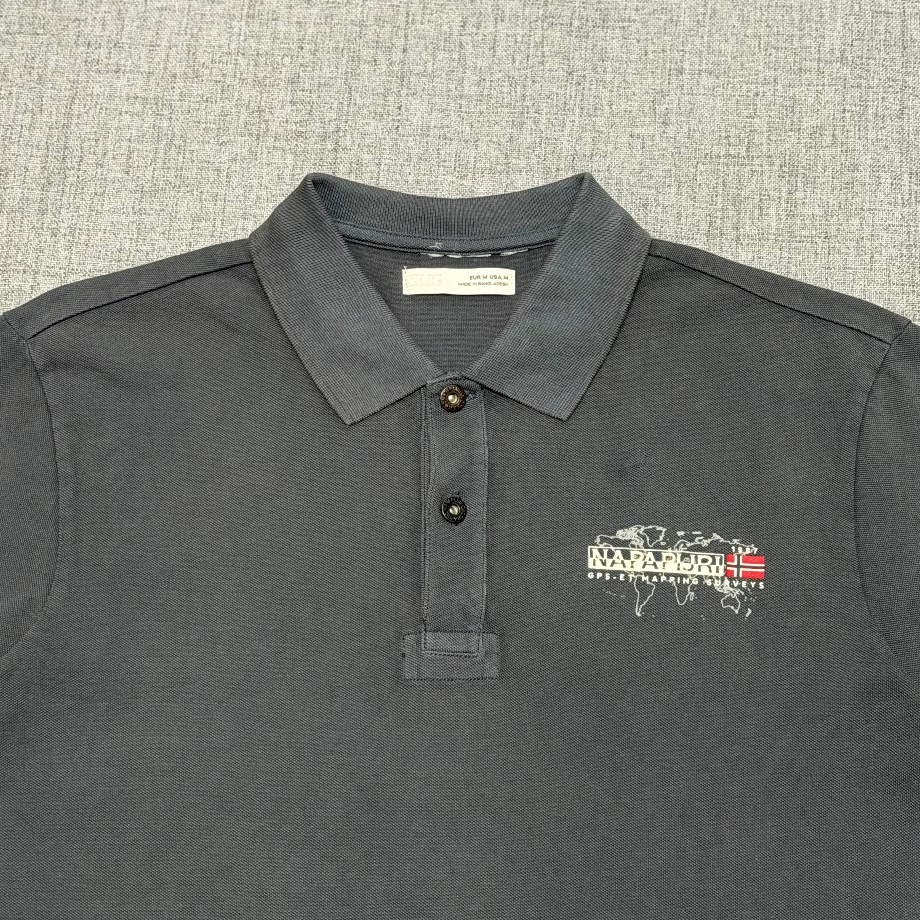 Napapijri Grey Polo Shirt – Premium Logo Edition