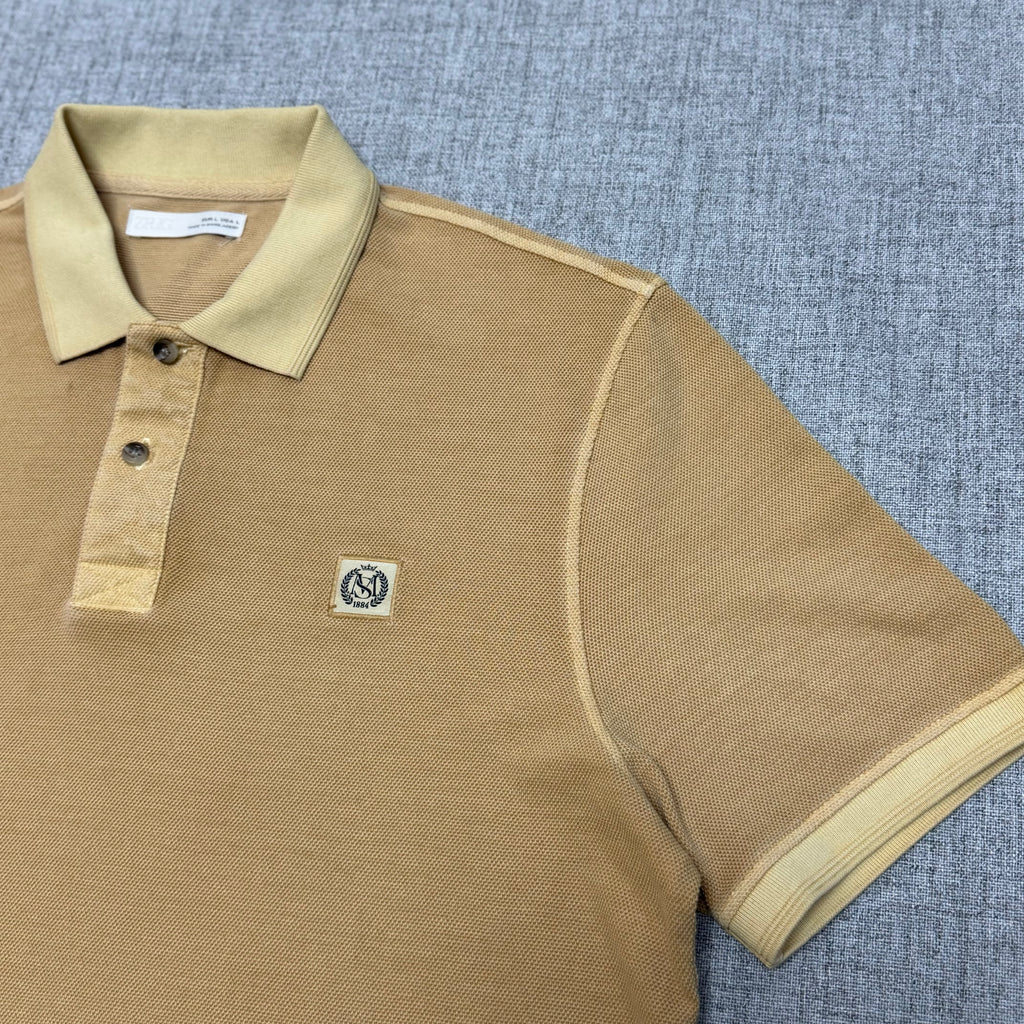 Washed Sand Polo Shirt – Minimal Logo Smart Casual Essential