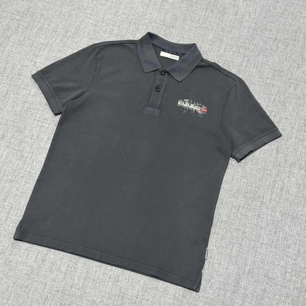 Napapijri Grey Polo Shirt – Premium Logo Edition