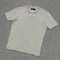 Beige Knit Polo Shirt – Textured Minimal Fit