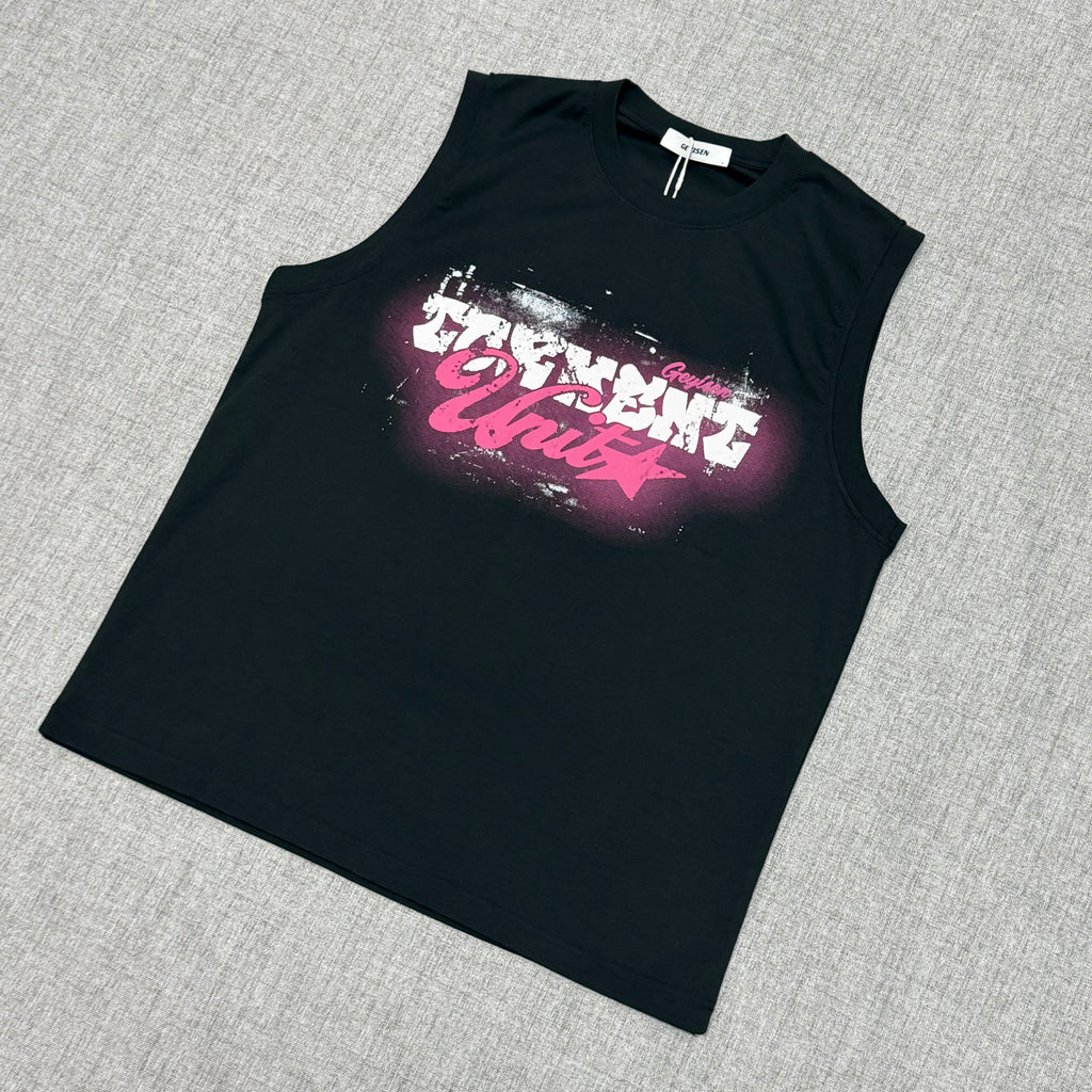 Black Graphic Sleeveless Tee – Street Statement