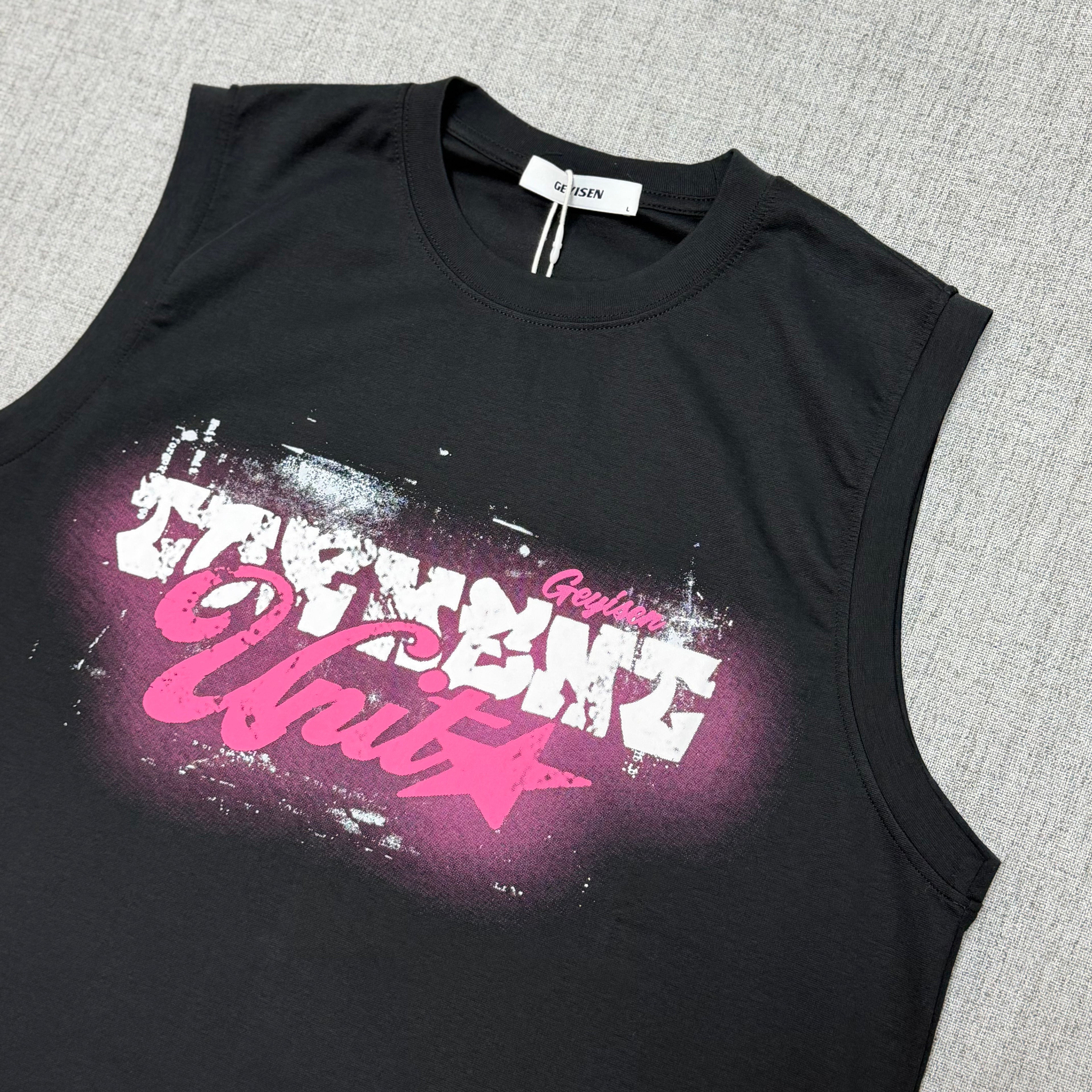 Black Graphic Sleeveless Tee – Street Statement