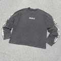 Washed Charcoal Graphic Long Sleeve T-Shirt – Vintage Streetwear Fit