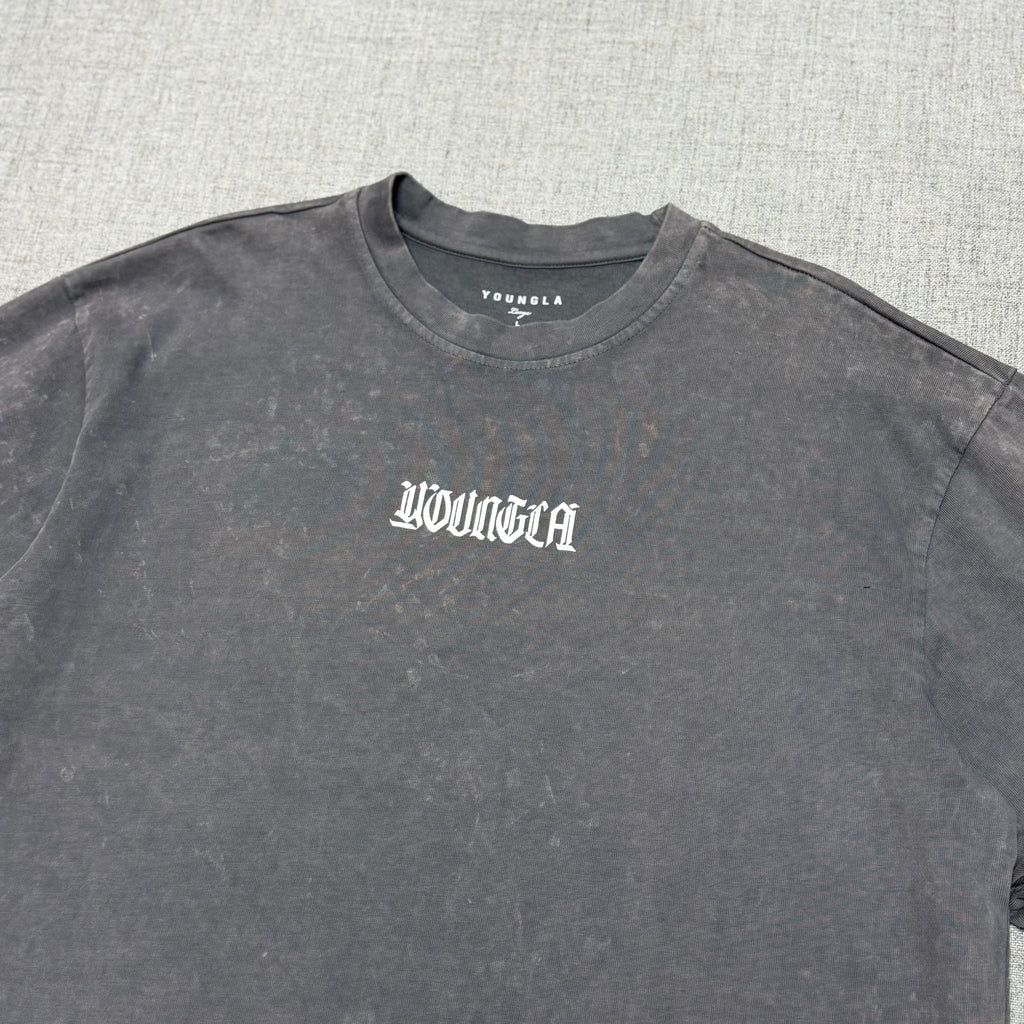 Washed Charcoal Graphic Long Sleeve T-Shirt – Vintage Streetwear Fit