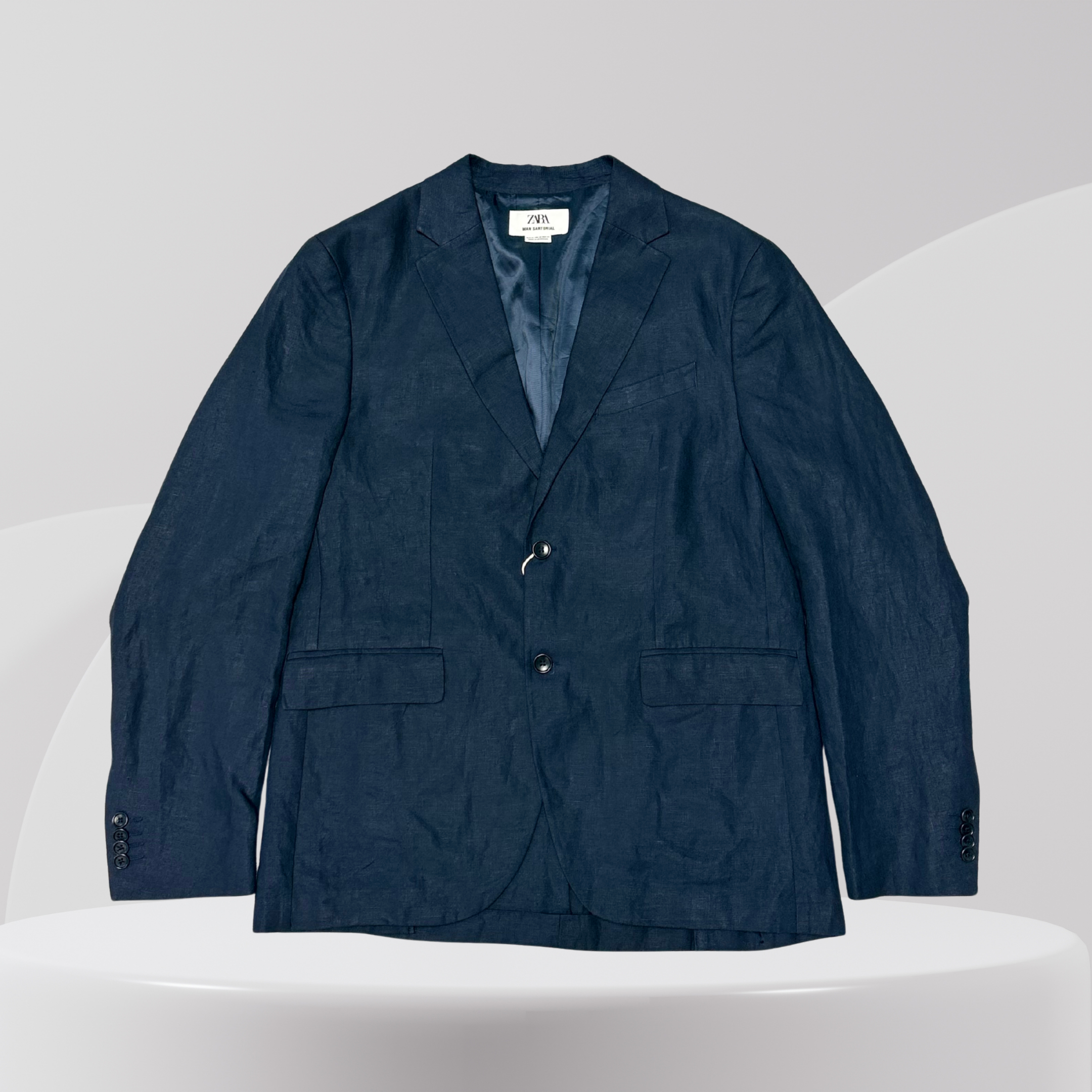 Navy Linen Blazer