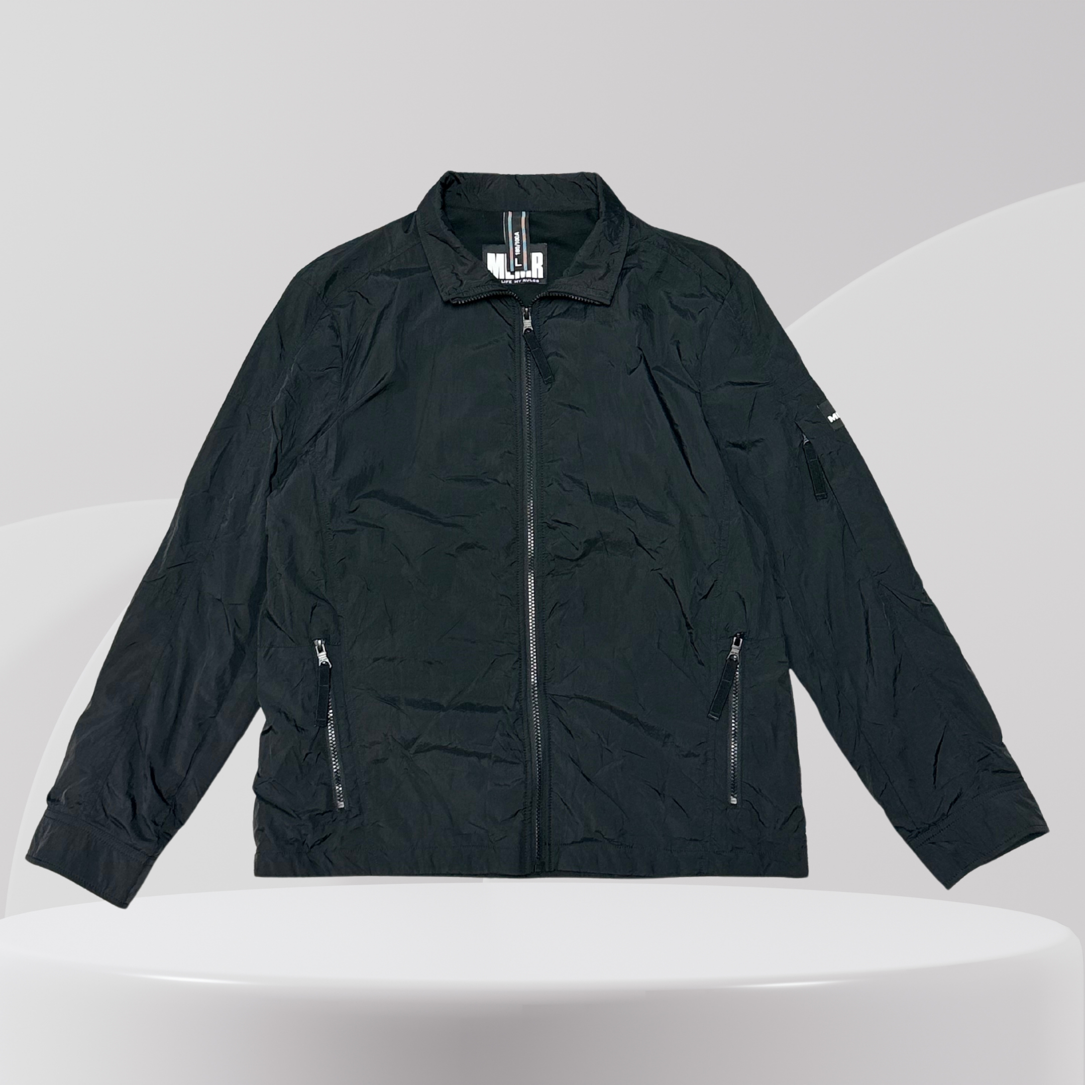 Lightweight Zip-Up Jacket – Black