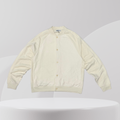 Minimal Snap Button Bomber Jacket – Cream