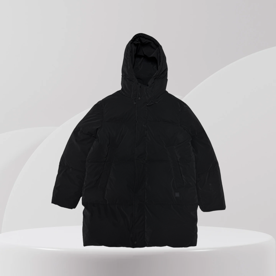Oversized Hooded Puffer Jacket – Black