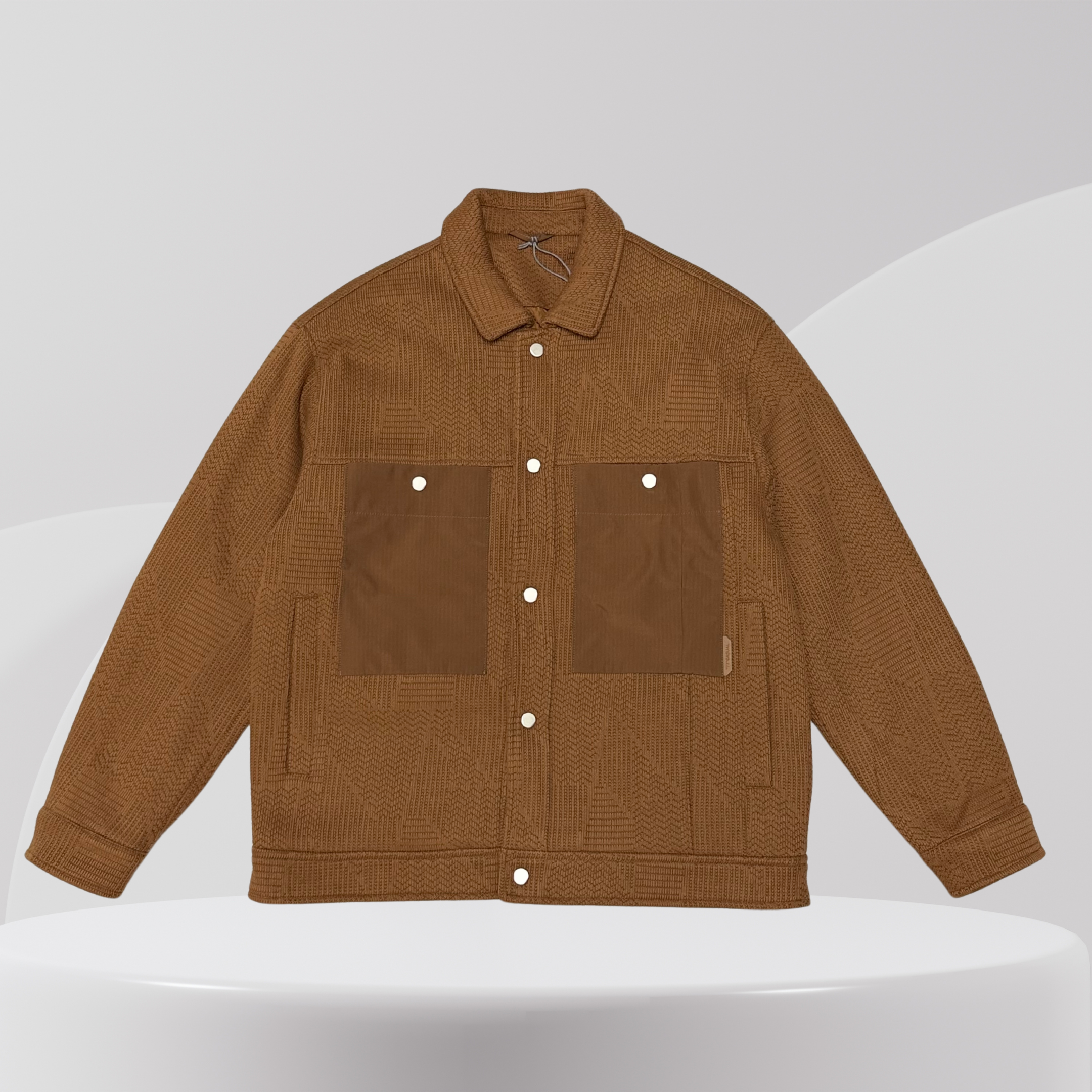 Textured Utility Jacket – Brown