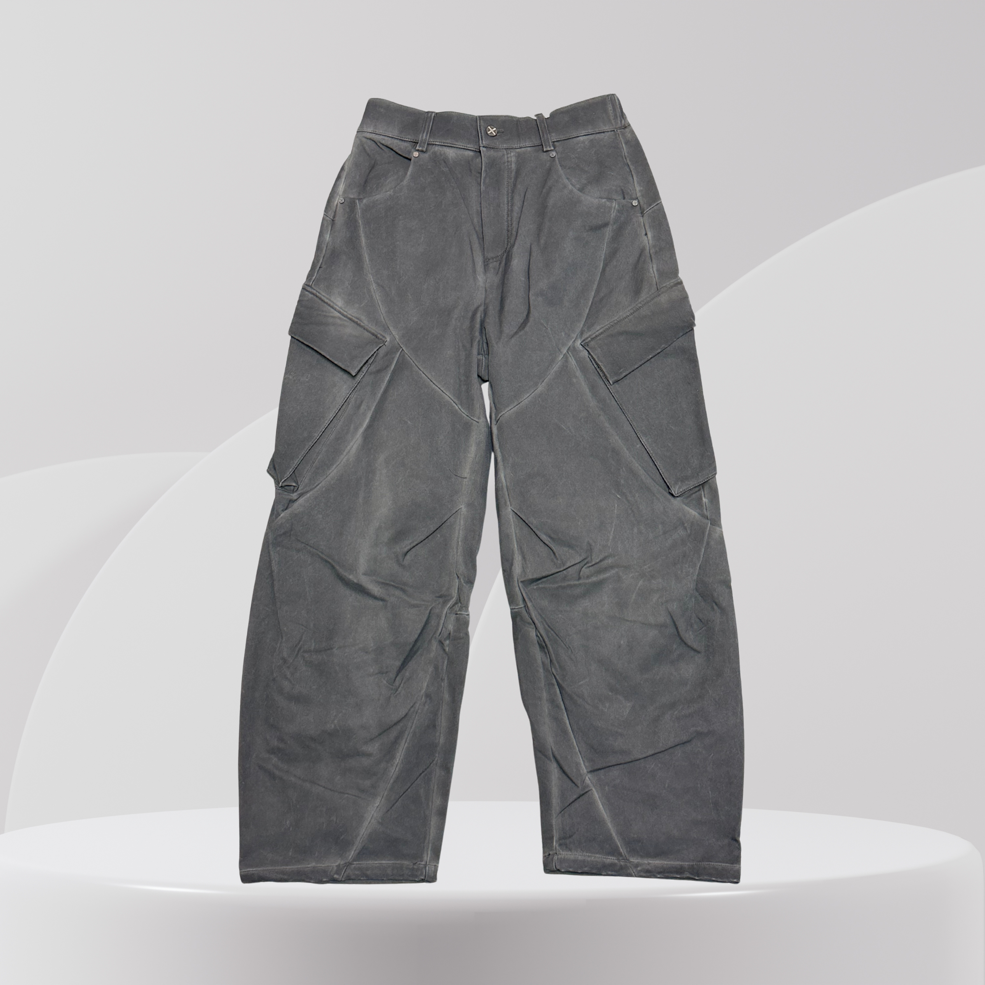 Utility Panel Cargo Pants - Washed Black Grey￼
